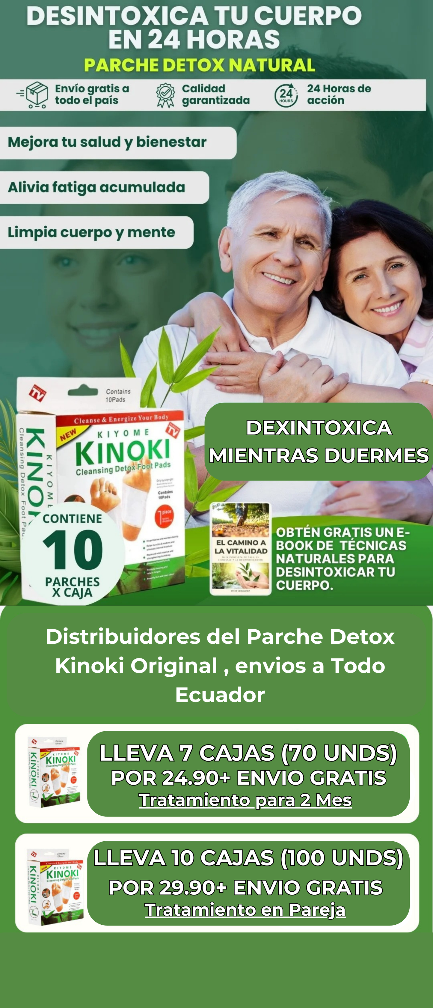 (10 Cajas de parches) 100 Unidades de parches Kinoki (COMBO PAREJAS)