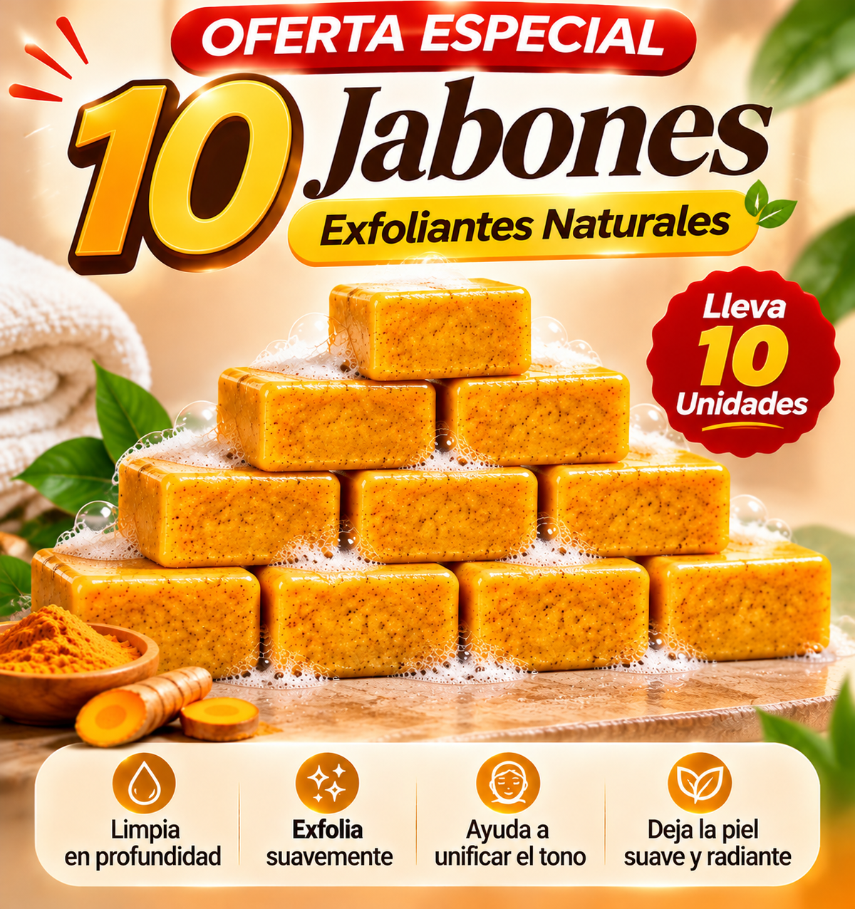 (10) JABONES DE CURCUMA