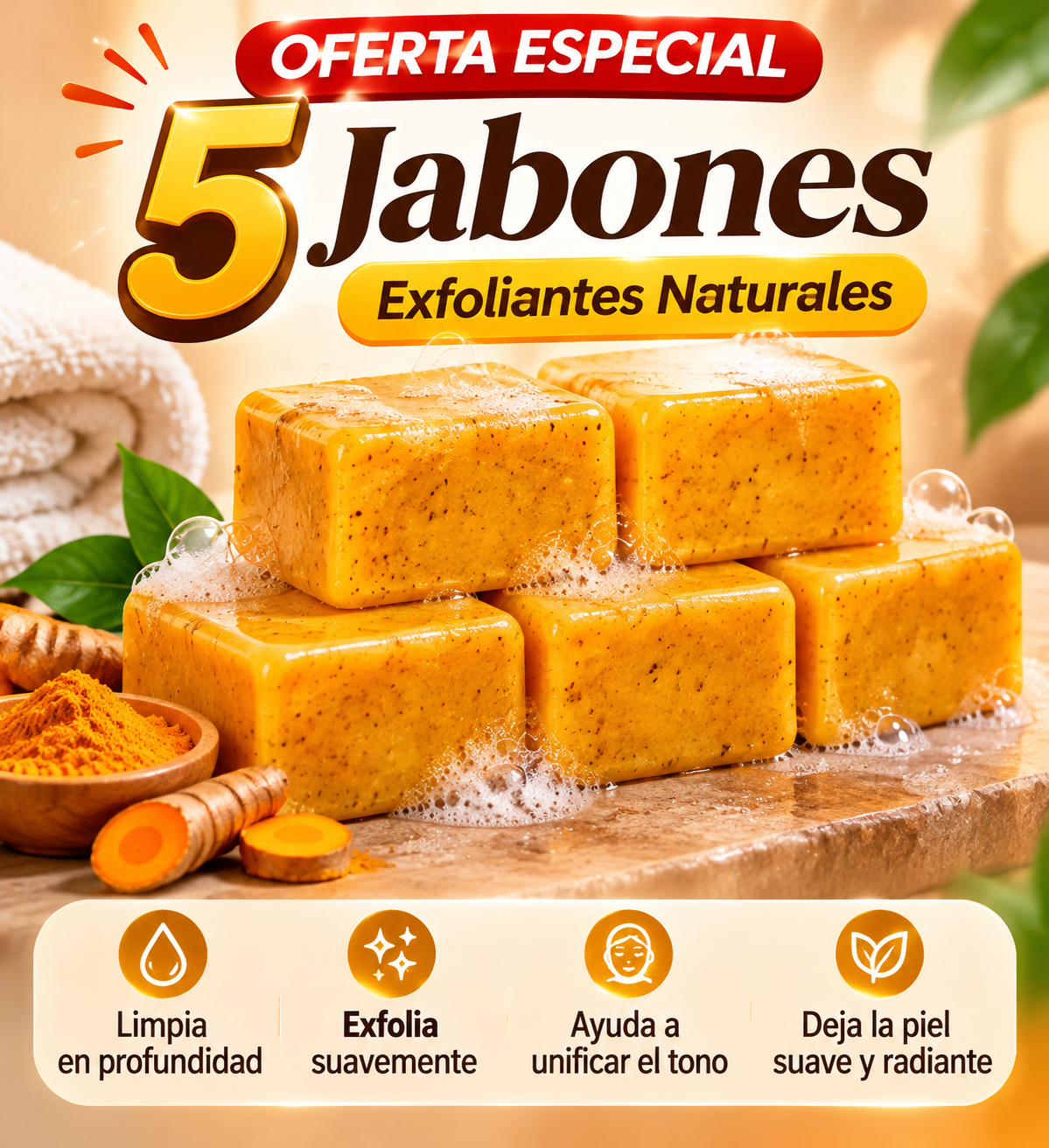 (5) JABONES DE CURCUMA